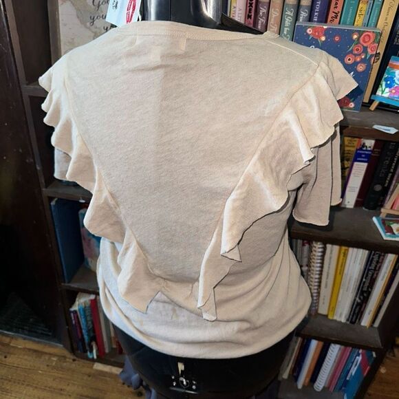 Wildfox embroidered tulips Lucienne cotton tan 80’s tee - Picture 2 of 3